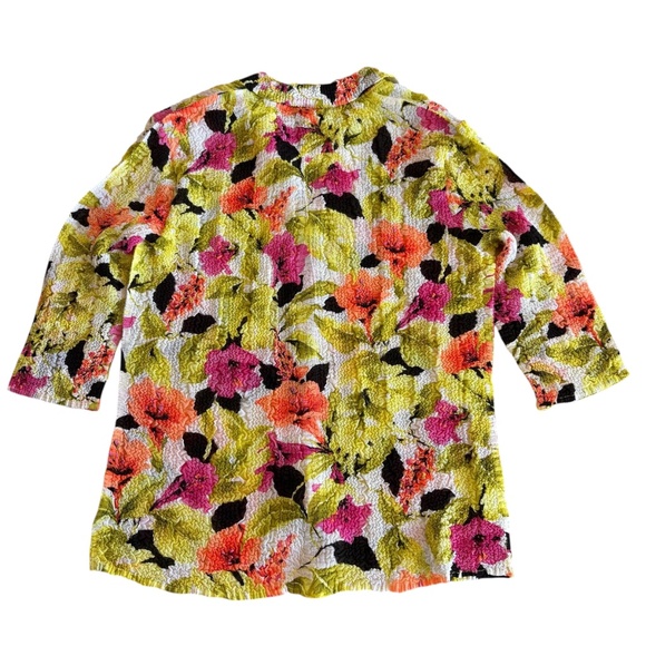 UbU Floral Crinkle Blouse NWT Women's Sz PM (Petite M) Y2K Era Style Colorful - Picture 6 of 9